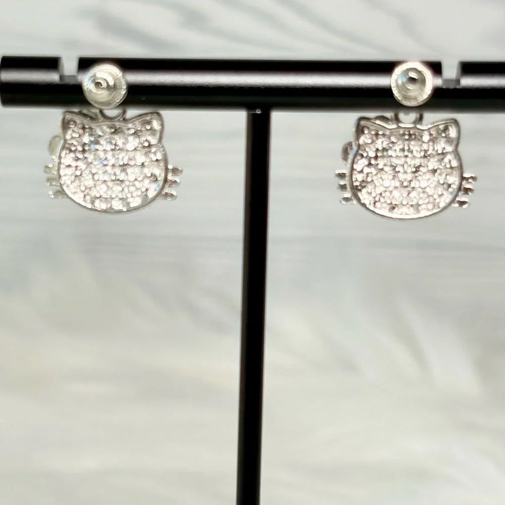 Hello‎ Kitty Crystal Earrings with Pink Bow